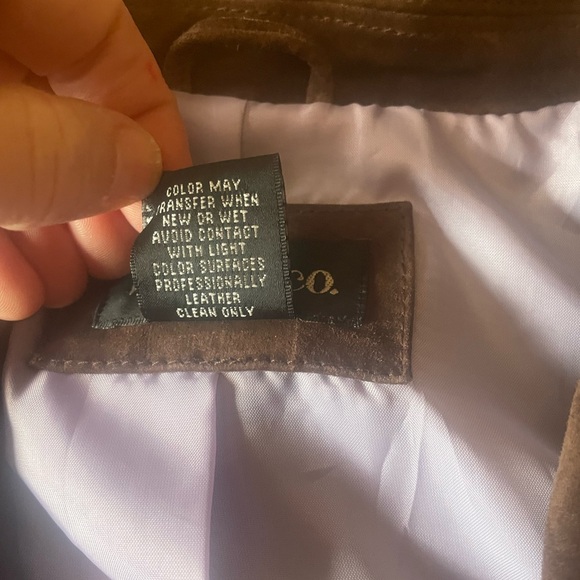 Vintage 90s Y2K Style & Co Long Suede Leather Jacket Coat Size XL  Brown - Picture 7 of 12